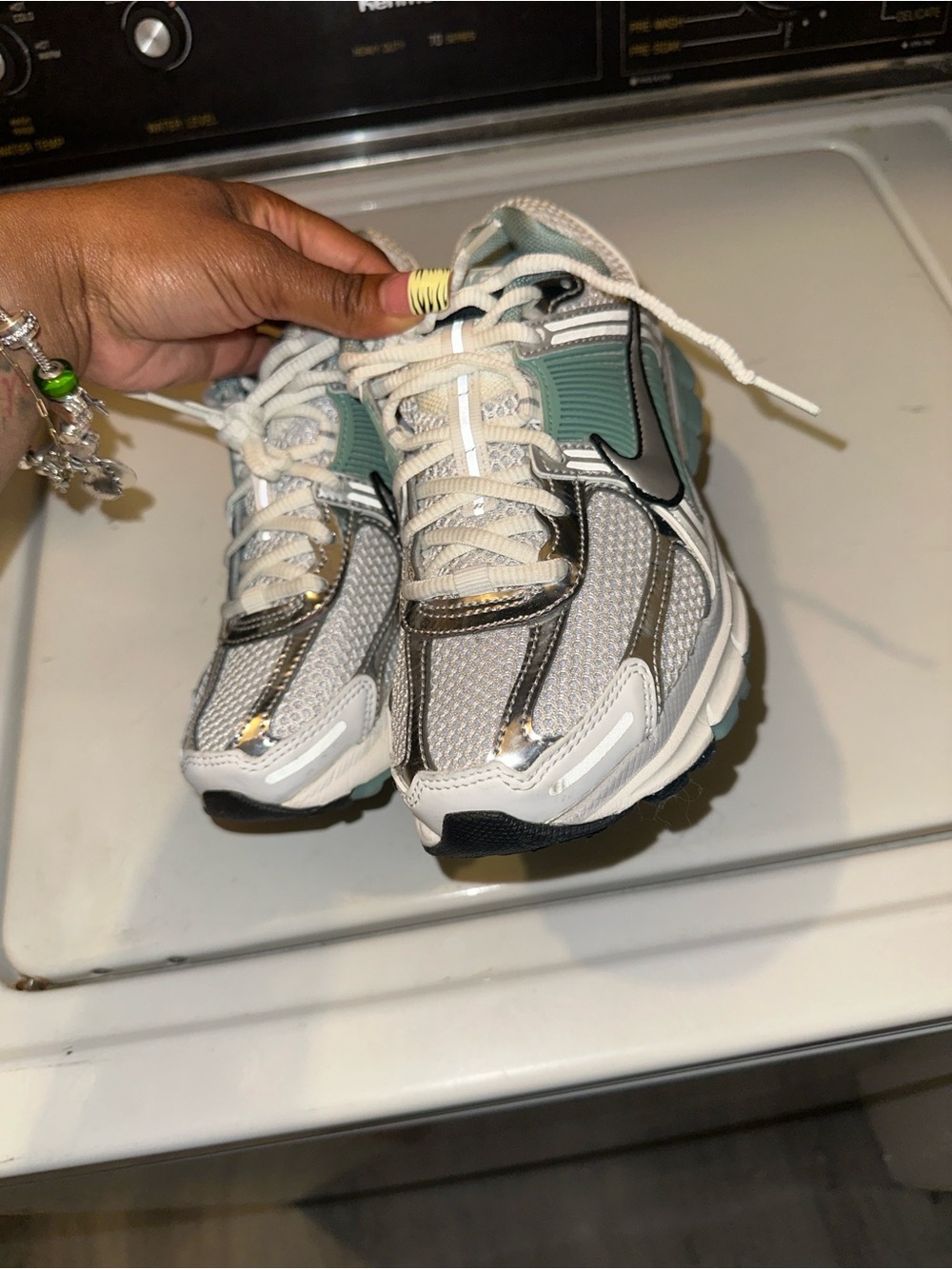 Nike Women’s Athletic Sneakers in Light Gray, Teal, and Black